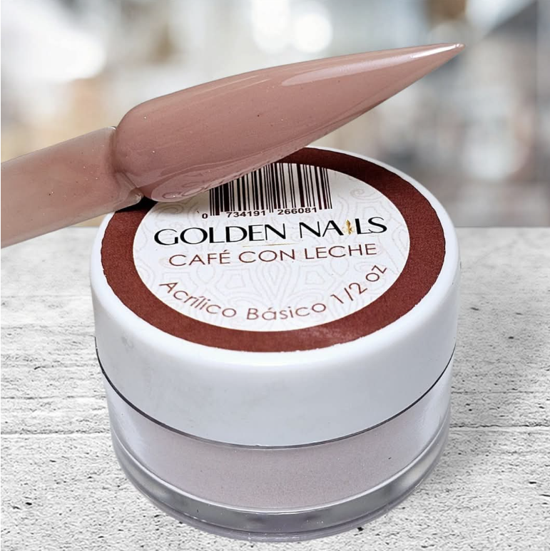 ACRILICO CAFE CON LECHE GOLDEN NAILS